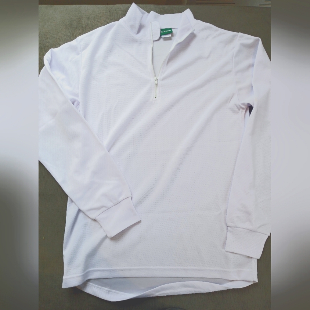 LL Bean White Mens Long Sleeve Shirt Size L